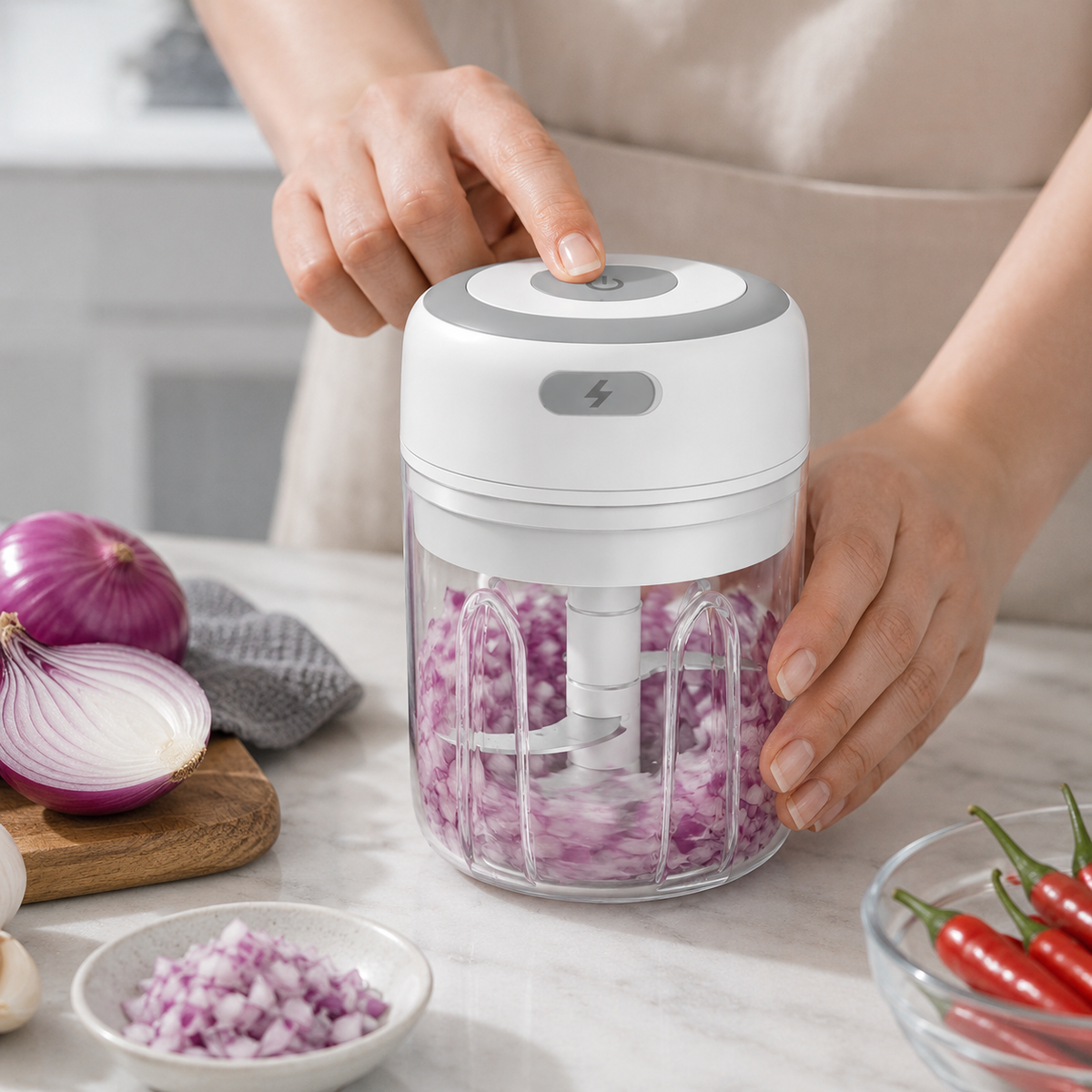 Experience the joy of effortless chopping.